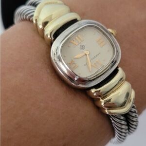 DY sterling and 18K gold watch small wrist 6" max Poshmark  will authenticate.